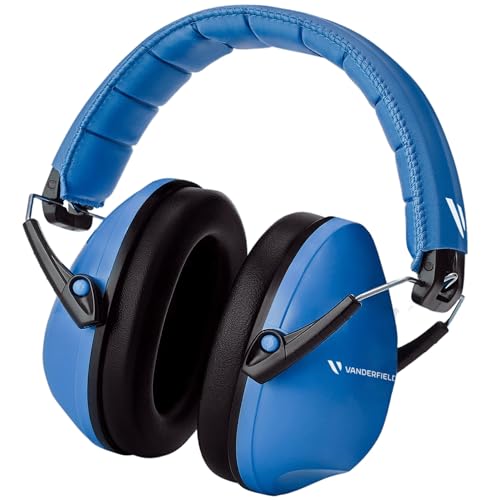 Kids Noise Canceling Headphones - 33 dB (2K Hz) - Ear Protection Earmuffs | Vanderfields' earmuffs protect child's hearing with certified noise-cancellation, soft ear cushions, and adjustable headband - color: Light Blue