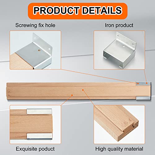 Maitys 4 Pcs Wooden Drawer Slide, 15.8 Inch Wood Bottom Mount Guide Track - size: 15.8 Inch