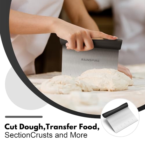 Multi-Purpose Stainless Steel Bench Scraper Dough Blender & Pastry Cutter - color: Black
