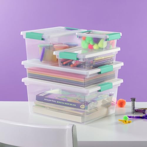 Sterilite Clip Box, Stackable Clear Plastic Bins- Large, 6-Pack - size: Large, style: 6 Pack