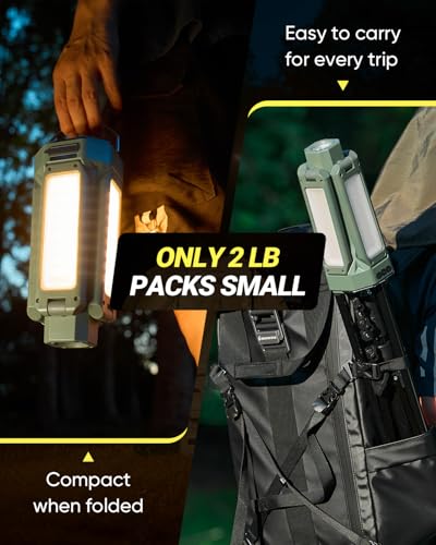 SakerNeo 20000mAh Rechargeable Camping Light with Stand,Portable Work Light - style: GREEN