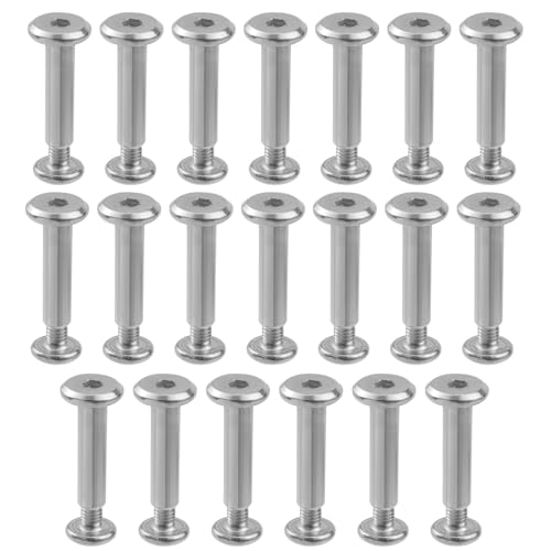 20 Sets M3 x 16mm Silver Furniture Screws,Hex Drive Rivet Socket - size: M3 x 16mm; Silver