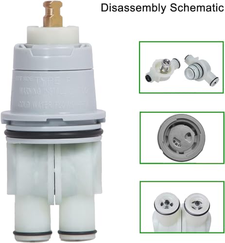 RP46074 Shower Valve Cartridge Repair Assembly Compatible for Delta Shower and Tub 13/14 Series Faucet,Replacement for Monitor Shower Cartridge,Single-Handle Universal Valve Cartridge Repair Kit-2 Pcs - style: RP46074-2 Pack