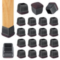 16 Pcs Square Chair Leg Floor Protectors for Hardwood Floors - size: M - 16 Pcs - Black