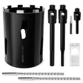 Diamond Core Drill Bit 6"(152mm) with Pilot Bit & Adapters (SDS Plus & Hex) – Upgraded Welded Segments, 8.6" Depth – for Concrete, Solid Brick, Hollow Brick, Masonry & More - size: (6"/152mm)