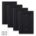 Matte Black Decorative Outlet Covers Wall Plates, Bamboo Fiber Light Switch Covers, Natural Material Electric Receptacle Switch Plate Outlet Cover of various styles (1 Gang Blank 4 Pack) - size: 1 Gang Blank 4 Pack