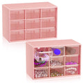 Wenqik 2 Pcs Mini Storage Drawers, Pink - color: Pink