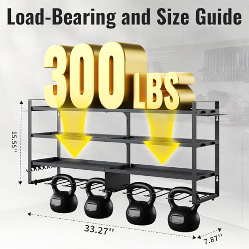 Wall Mount Power Tool Organizer, 4-Tier Metal Tool Storage Rack Loads 300 lbs with 8 Cordless Drill Holder, Utility Rack for Garage, Workshop & Basement, Black - color: Black, size: 33.27 Inch