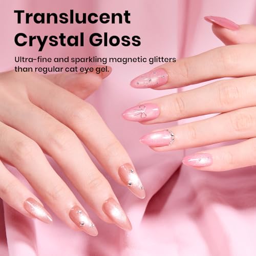 Beetles Soft Beam Cat Eye Gel Nail Polish Set, 6 Colors Glitter Gel Polish - color: A - Cat Eye | Soft Beam