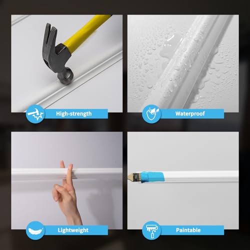 Art3d Pre-Cut Wall Molding Set, Ready-to-Assemble Panels, 3 Top 3 Bottom - color: White: Style 1