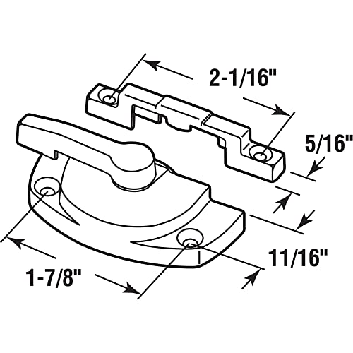 Prime-Line F 2917 Window Sash Lock 1-7/8 H/C w/Keeper 2 H/C Beige w/Screws (Single Pack)