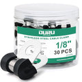 OURU 1/8 Inch Cable Clamps, Rubber Coated Insulated Clamps, 30pcs, 3mm - size: 30pcs - 1/8"