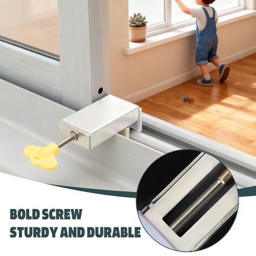 10PCS Sliding Door Safety Lock Sliding Child Proof Window Locks | childproof window door locks, adjustable 0.66'' to 1.65'', stainless steel, for sliding windows, child safe. - color: 10PCS