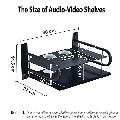 HNVNER 2-Tier Media Wall Shelf for Modem Cable Box, Metal, 9.8x8.3 Inch - color: 2 Layers-small-1pcs