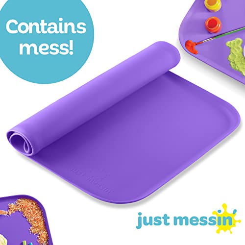 Just Messin’ Silicone Arts and Crafts Mat for Kids, 16" x 26", Purple - color: Purple, size: 16" x 26"