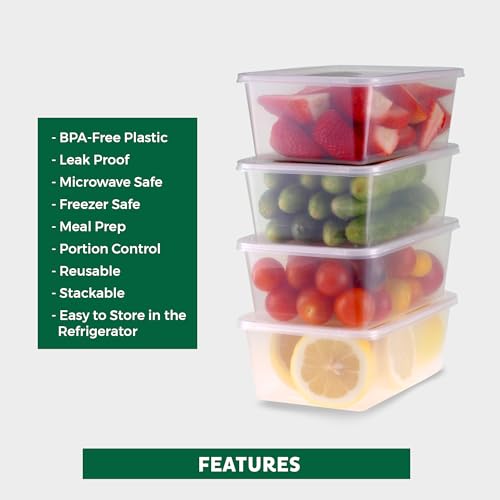 Freshware Food Storage Containers [50 Set] 25 oz Plastic Deli Containers with Lids, Slime, Soup, Meal Prep Containers, BPA Free, Stackable, Leakproof, Microwave, Dishwasher and Freezer Safe - color: Clear, size: 25 oz - 50-Sets