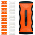 Mister Rui 2-in-1 Razor Scraper, 20 Blades, Retractable, Multi-Surface - color: 1 Retractable Orange