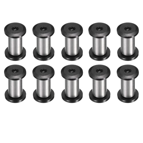 HARFINGTON 10pcs Knife Handle Screws 6 x 12mm M4 Torx Sink Head Stainless Steel Pocket Knife Pivot Pin Folding Knives Bolts Fasteners for Blade Fixing, Black/Silver - size: 6 x 12mm