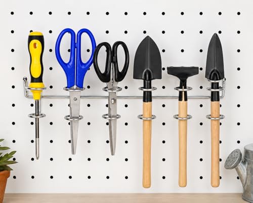 4 Pcs Screwdriver Organizer, Pegboard Tool Holder, Silver