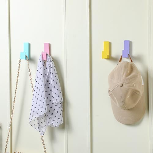 Teenyyou 6 Pcs Cute Kids Wall Hooks Adhesive for Backpack Pastel - color: Pastel