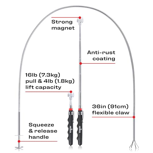 NoCry Premium Tool Set — Magnetic Claw Grabber and Telescopic Pickup Stick - style: Set A - Claw and Pick-up Tool