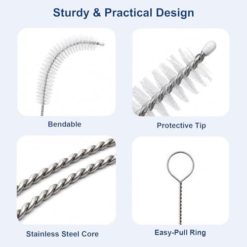 40-Inch 4-Pack Extra Long Pipe Cleaner Brushes for Straws & Kegerator Tubes