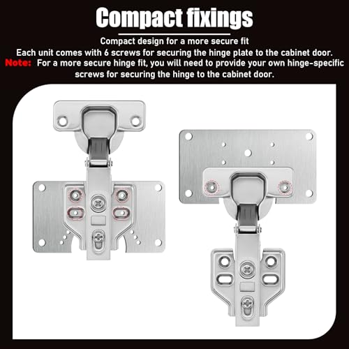 20 Pcs Cabinet Hinge Repair Replacement Kit, Upgraded Half Square Cabinet Hinge Repair Plate Kit Hinges Repairs Board, CabinetHinges Repairs Brackets with Screws (Half-Square) - size: 3.54 x 1.97 inches