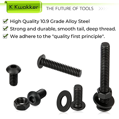 1/4 20 Bolt and Nuts Button Head Hex Socket Cap Screws, 219Pcs - size: C. 1/4-20