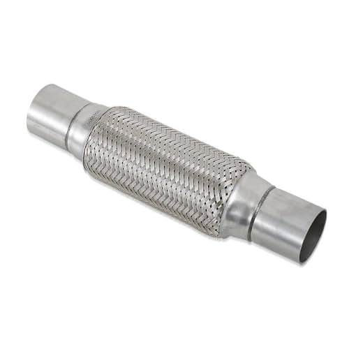 2''X8''universal stainless steel Exhaust Flex Pipe with Ends 12" Inch Long Heavy Dutydouble braided bendable exhaust Flex Pipe - size: 2''X8''X12''