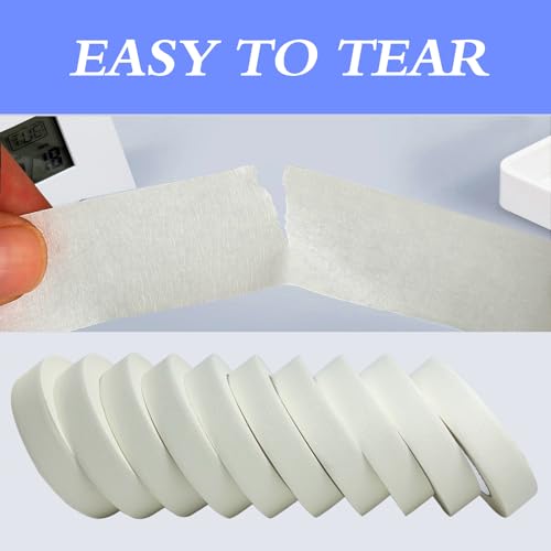 Lazybug studio Masking Tape 0.75 Inch, 12 Pack White Masking Tape, 3/4 Inch x 55 Yards x 12 Rolls，660 Yards in Total - size: 0.75 Inch Wide