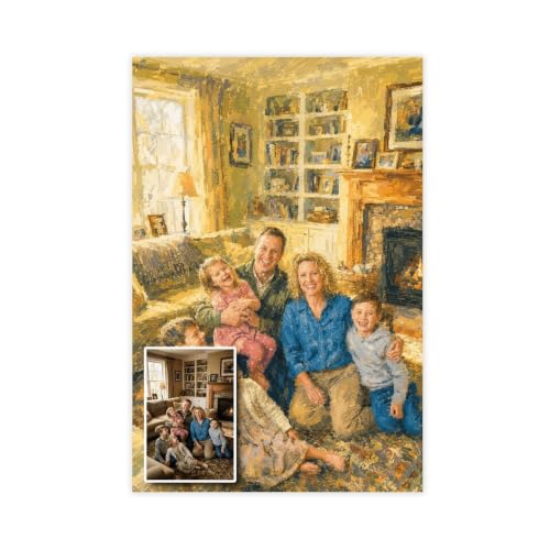 Thick Watercolor Style Portrait Canvas from Photo to Art - color: Thick Watercolor