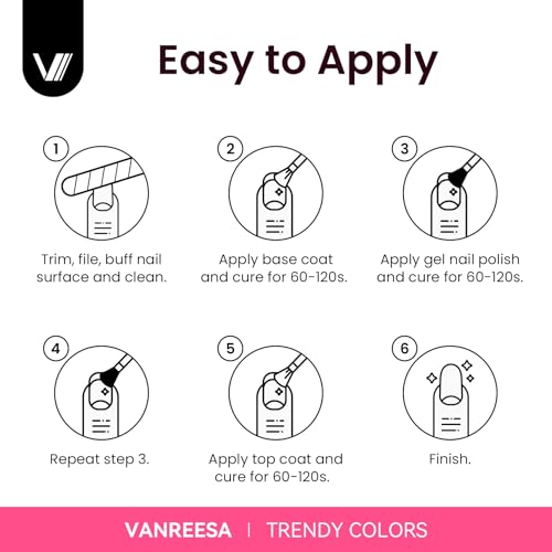 VANREESA Gel Nail Polish Kit with U V Light 53 Pcs Gel Polish Nail Set 36 Colors Nail Polish Set + Base and 4 Effects Top Coat with Manicure Tools Complete DIY Nail Kit Gifts for Women Girls - color: Charming Moments