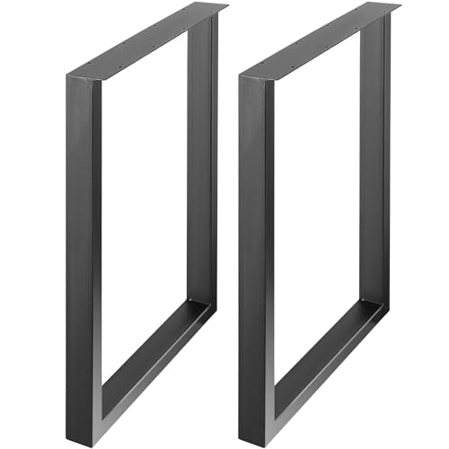 VEVOR 28 Inch Adjustable Furniture Legs, Square Reinforced Steel Office Table Legs Set of 2 for DIY, Max Load 1000 lbs Heavy Duty Desk Legs, Quick Instalation & Rich Accessories Legs Black - size: 28"H x N/A W, style: Square