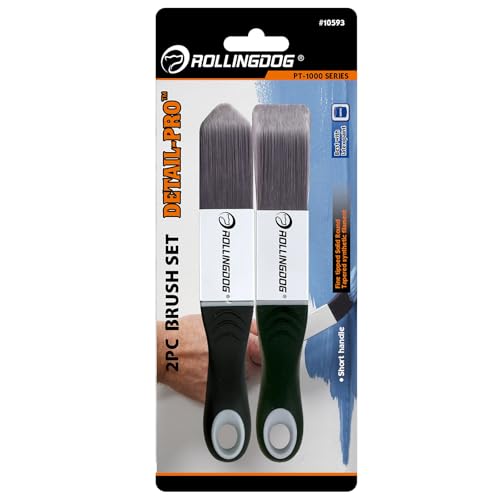 ROLLINGDOG Paint Brush for Trim Edging Paint Brush 2PC - color: 2pc Detail Brush Set