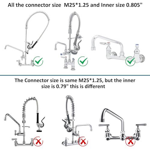 Brass Swivel Swing Nozzle Spout Replacement Kit for Most T and S Commercial Kitchen Sink Faucet, 12" Spout Reach with MAX 2.2 GPM Aerator