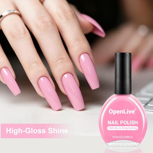 OpenLive 16.5ml Baby Pink Nail Polish Large Volume Quick Dry Nail Polish - color: Baby Pink