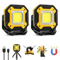 Rechargeable Magnetic Work Light for Repair Mechanic, 6000mAh 2Pack - color: Yellow