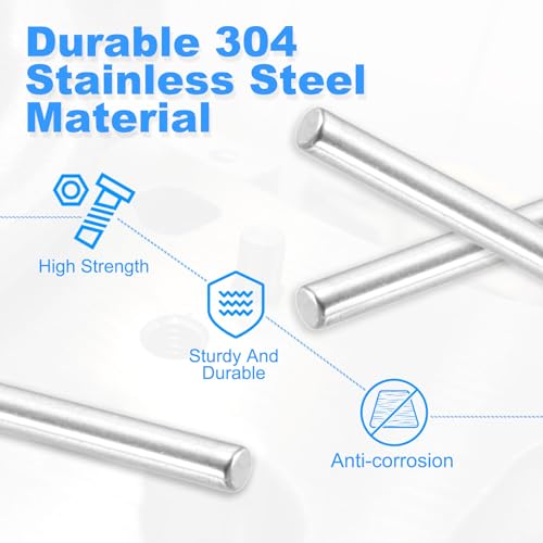 PATIKIL 50pcs Dowel Pins M3 x 8mm Stainless Steel Round Chamfered Head Shelf Support Peg Pin Rod for Support Shelves Furniture Device - size: M3 x 8mm
