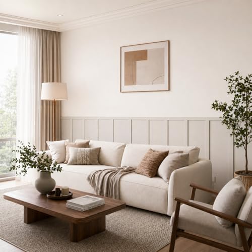 Weysat 1 Set Board and Batten Wall Panel Wainscoting Panel 94.5 X 38.6 Inch - size: 94.5 x 38.6 Inch