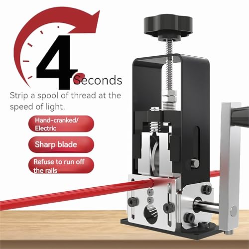 cjc Wire Stripper Machine, for 0.06"-1" Scrap Wires Hand Crank Wire Stripping Machine (Drillable), 3-Channels Wire Peeling Tool for Efficient Copper Cable Stripping, 2 x Spare Blades