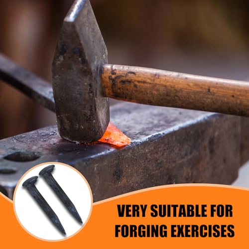 10PCS Railroad Spikes, 4.72 Inches Carbon Steel Railroad Spike, Heavy Duty Rustic Utility Hooks with Rust for Railroad Ties,Tent Stakes, DIY Metal Projects, Industrial Decor