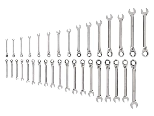 TEKTON Reversible Ratcheting Combination Wrench Set, 34-Piece | WRC94005 - size: 34-Piece (1/4-1 in., 6-24 mm), style: No Storage