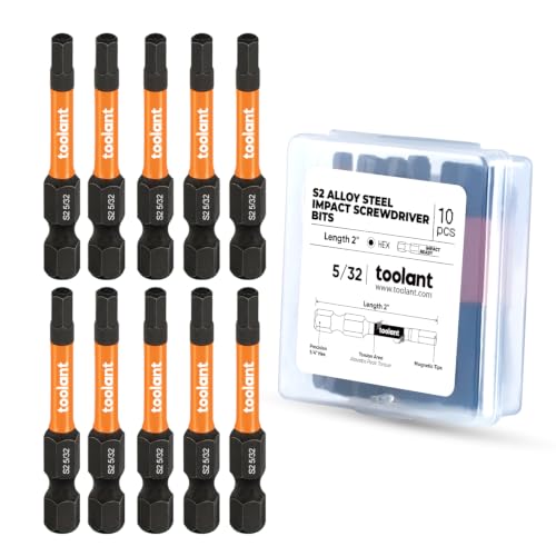 toolant 5/32-inch Impact Hex Bit Set, 10-Piece, 2-inch - size: 5/32"(10pcs)