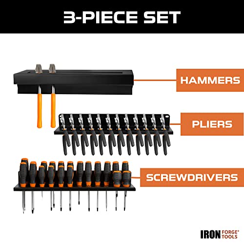 Iron Forge Tools Metal Screwdriver Organizer, Hammer Holder & Pliers Rack - style: Metal