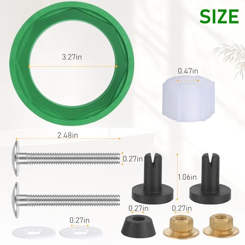Jamini 3” Toilet Tank to Bowl Coupling Kit, Compatible with American Standard Champion 4 AS738756-0070A. Includes 3” gasket, 304 stainless steel bolts, brass nuts & washers - style: American Standard Gasket Kit