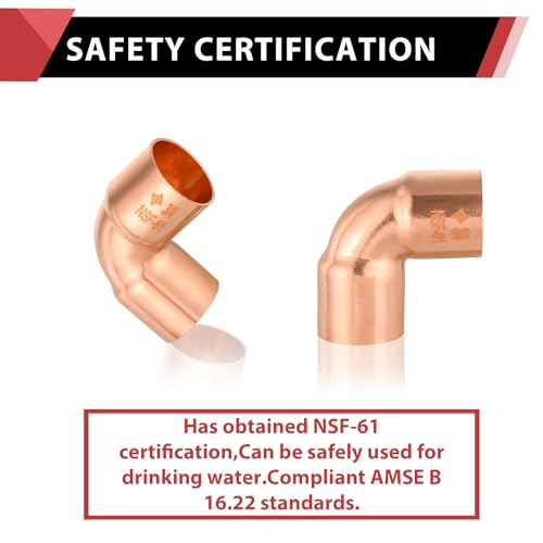 25 Piece EFIELD 3/4" C X C Short Radius Copper 90 Degree Elbow - size: 3/4"x 3/4", style: 90 Degree