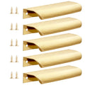 Malimali 5 Pack 4.72" Gold Edge Finger Pulls for Cabinets, Drawer Handles - color: Brushed Gold, size: 120mm/4.72" (5Pcs)
