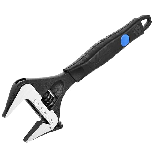 MAXPOWER 8-inch Wide Jaw Adjustable Wrench, 1.6" Jaw Opening, Soft Grips - size: 8-inch
