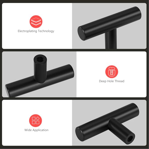 homdiy Black Cabinet Knobs 30Pack Single Hole Drawer Knobs Black Kitchen Drawer Pulls and Knobs Stainless Steel Cabinet Hardware for Bathroom, Cupboard - color: Black, size: Single Hole Knobs