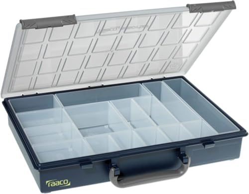 Raaco Assorter 55 4x8-15 Tool Box Organizer, 15-Slot, Semi-Transparent - size: Full-Size –15 Slots, style: Adjustable Grid